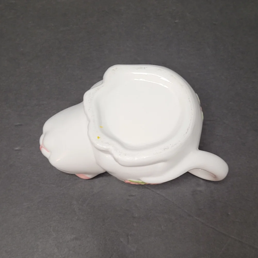 Cute Kitty & Roses Tea Cup with Tea Bag Pocket